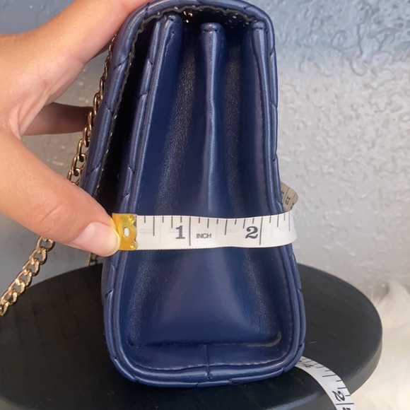 CHRISTIAN LACROIX BLUE QUILTED CHAIN PURSE - Picture 6 of 9